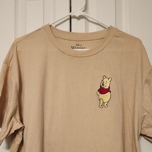 Disney Winnie the Pooh Beige Short Sleeve Embroidered Tee